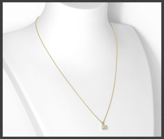 Brillant Anhänger & Kette 585 Gold 1,03ct, Si2